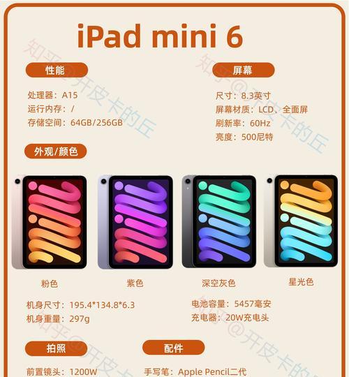 全面解析iPadmini6的参数配置（揭秘Apple最新一代迷你平板的硬件规格和功能特点）