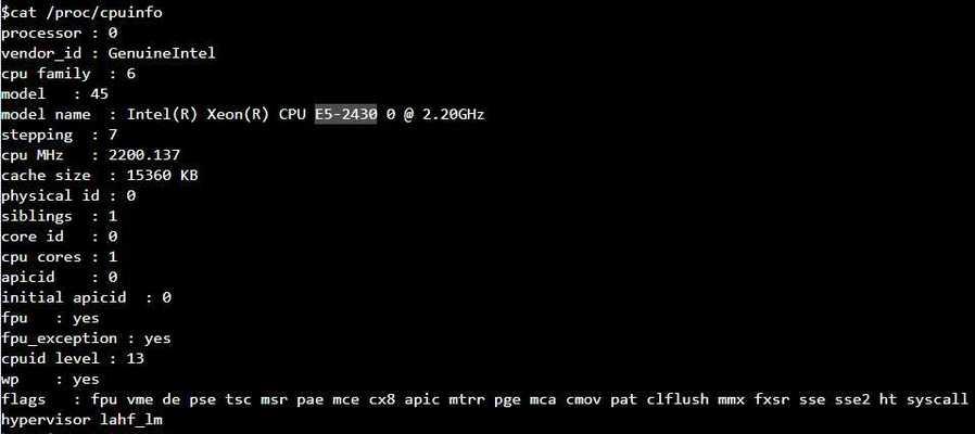 详解如何使用Linux查看CPU信息（使用Linux命令获取CPU详细信息的方法与技巧）