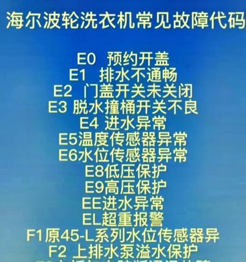 洗衣机E3故障代码的原因及解决方法（了解洗衣机故障代码E3）